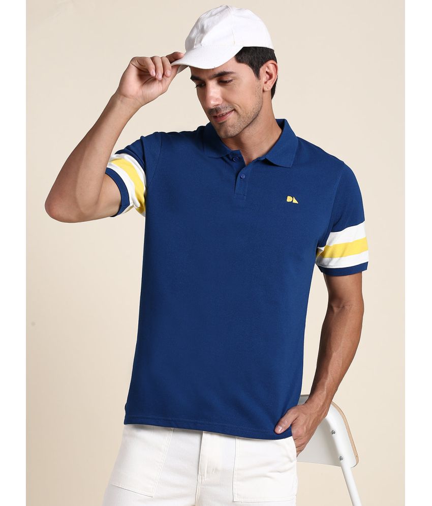     			Dennis Lingo - Blue Cotton Blend Slim Fit Men's Polo T Shirt ( Pack of 1 )