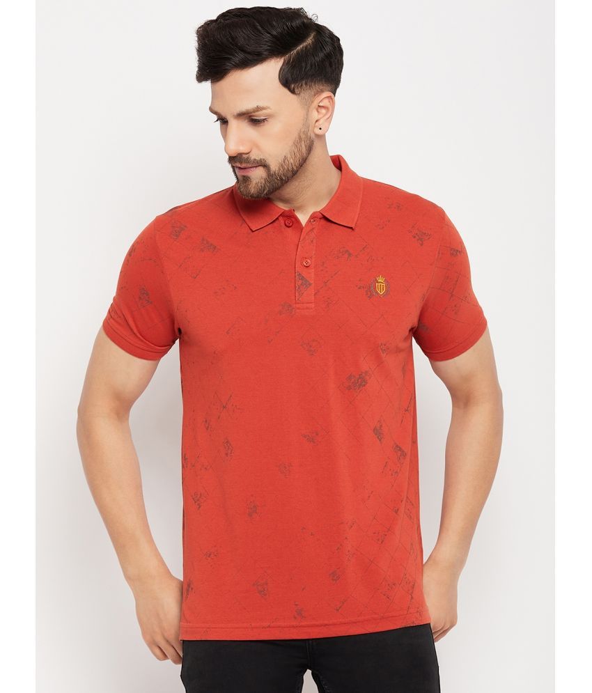     			Duke Pack of 1 Cotton Blend Slim Fit Printed Half Sleeves Men's Polo T Shirt ( Red )