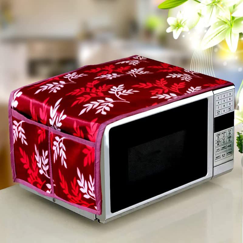     			HOMETALES Single Polyester Red Microwave Oven Cover - 20-22L