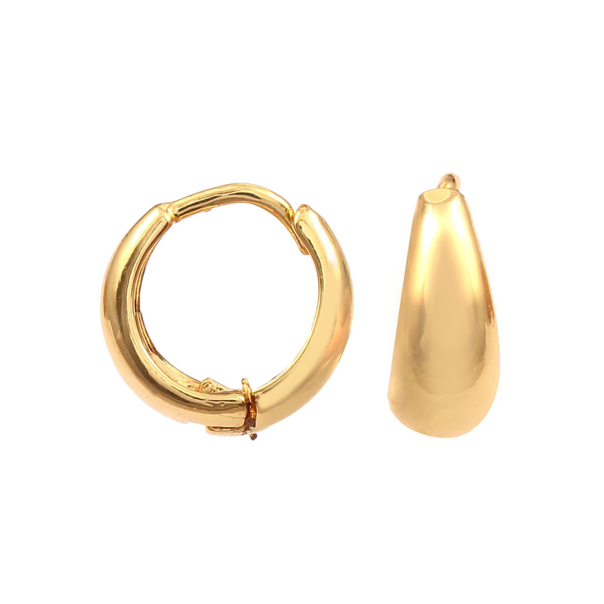     			Jewar Mandi - Golden Hoops Earrings ( Pack of 1 )