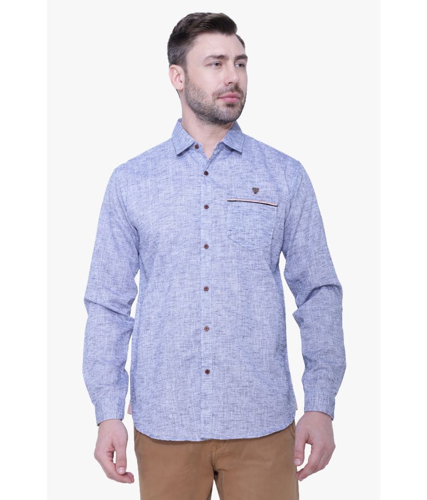     			Kuons Avenue - Blue Linen Slim Fit Men's Casual Shirt ( Pack of 1 )