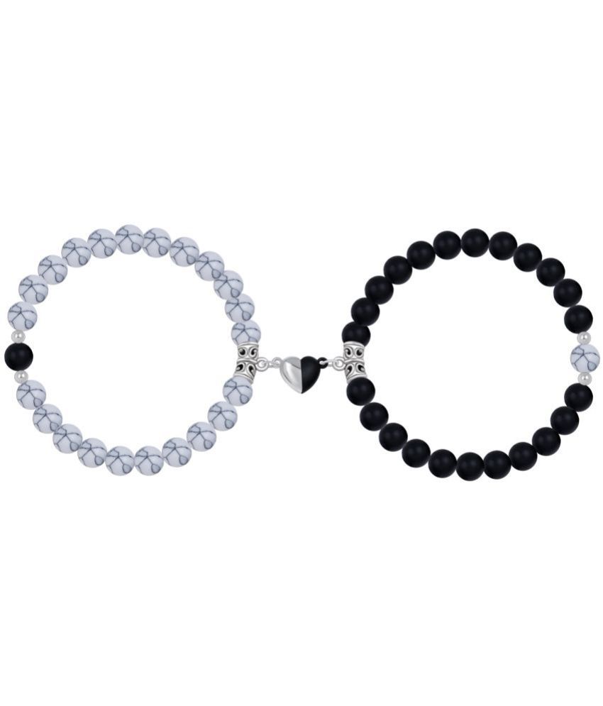     			Silver Shine - Black Bracelet ( Pack of 2 )