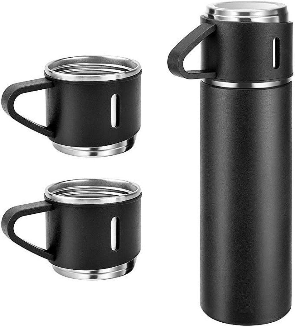     			Vacuum Insulated Flask 500ml, Double Wall Stainless Steel Thermal Bottle with Lid 3 Cup for Hot & Cold Drink Water, Tea, Coffee Travel Mug Thermos