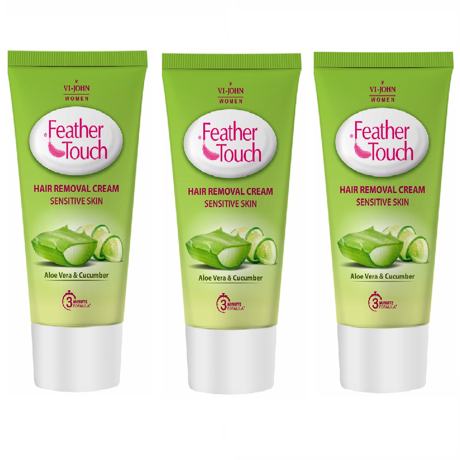     			VIJOHN Feather Touch Cucumber & Aloevera Hair Removal Cream for Sensitive Skin 40g Each (Pack of 2)