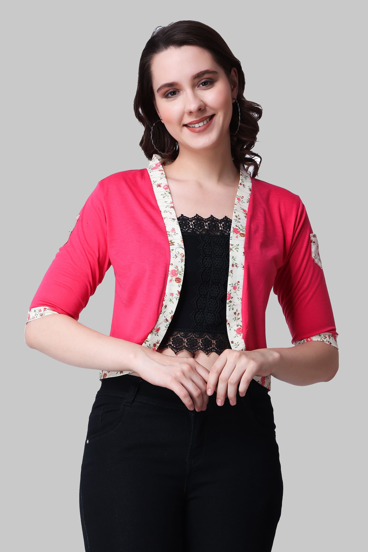     			Affair Cotton Shrugs - Pink Single