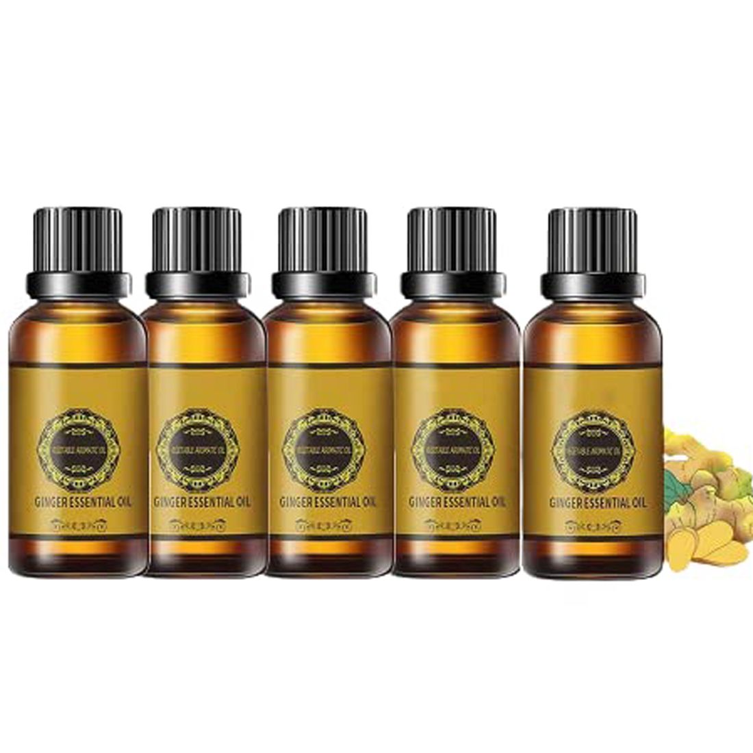     			Aromine Belly Fat Ginger Oil 30ml Pack of 5 Bottles- Shaping & Firming Oil 150 mL Pack of 5