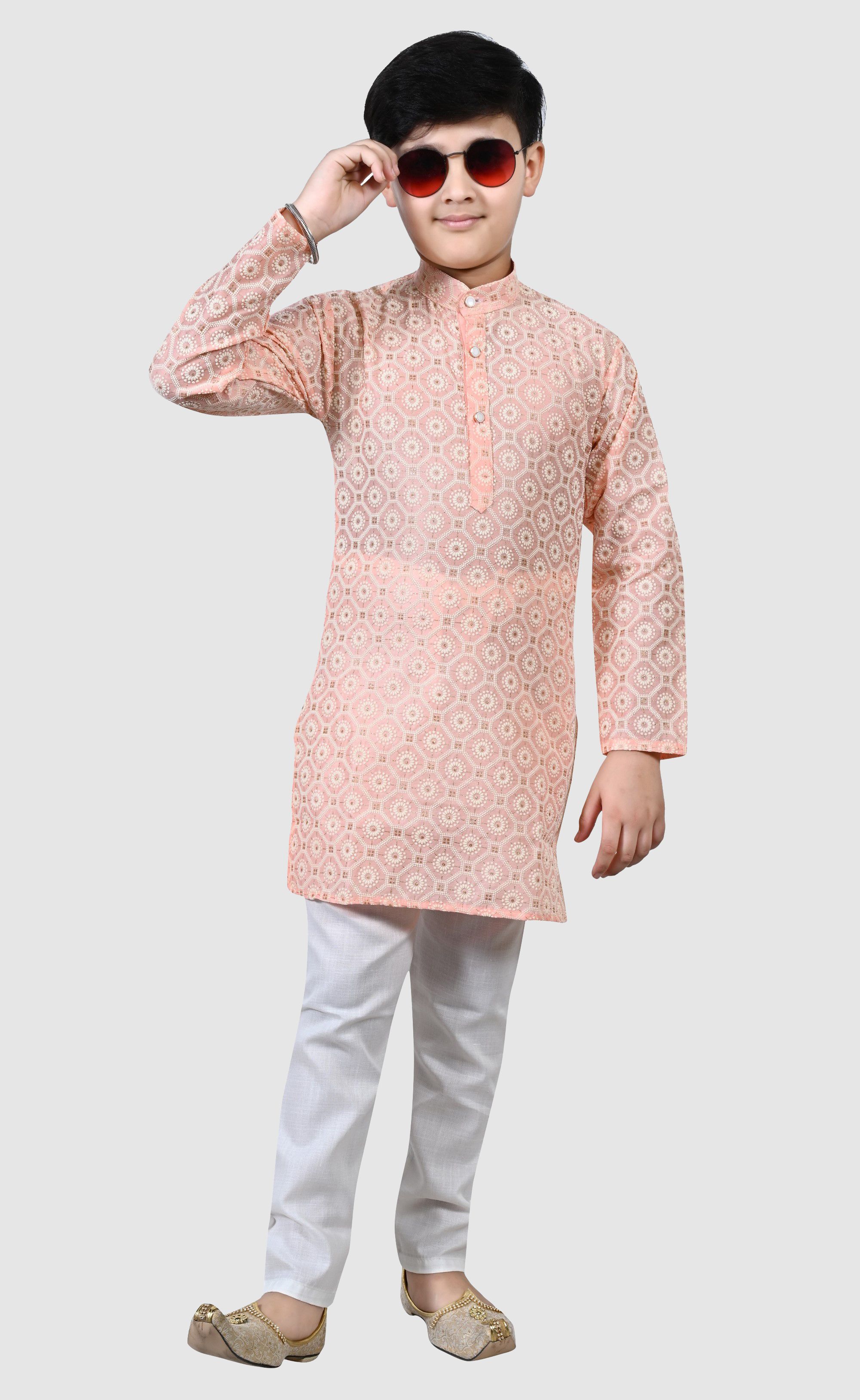     			Arshia Fashions - Pink Cotton Blend Boys Kurta Sets ( Pack of 1 )