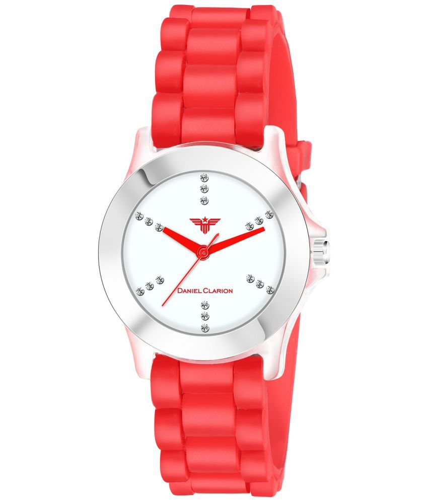     			Daniel Clarion - Red Silicon Analog Womens Watch