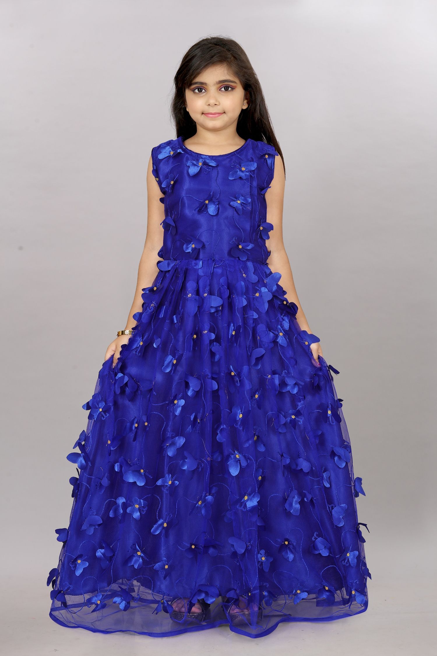     			JULEE Net Gown For Girls ( Pack of 1 , Blue )