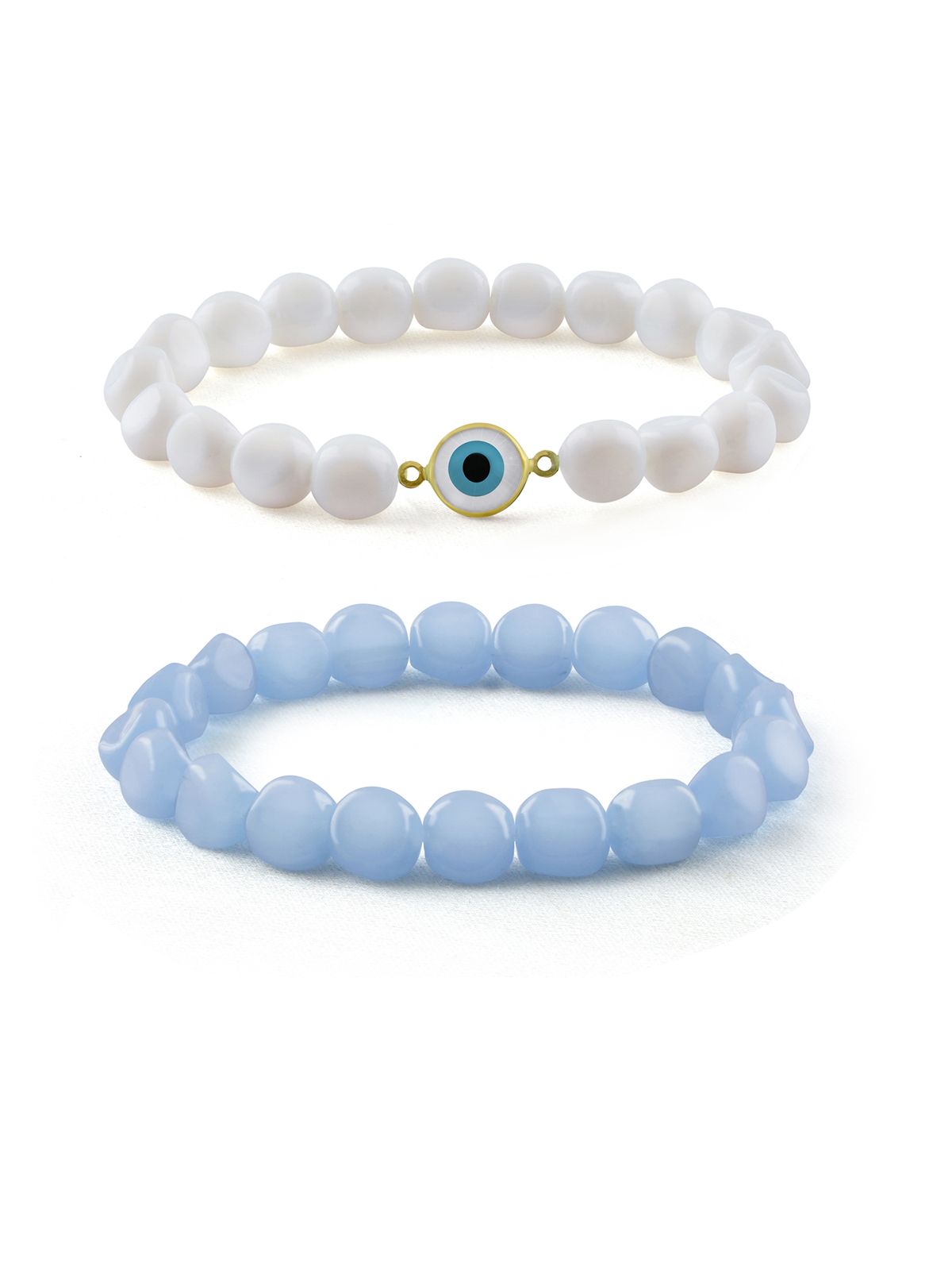     			Jewellery for Less - White Bracelet ( Pack of 2 )