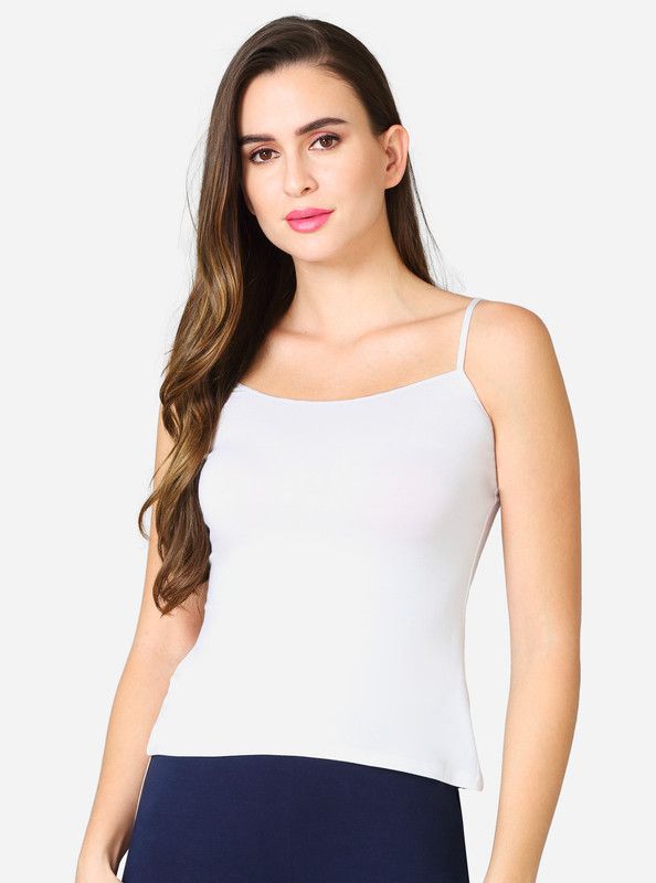     			VStar Cotton Lycra Camisoles - White Single