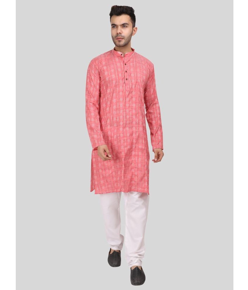     			Digimart - Coral Cotton Blend Regular Fit Men's Kurta Pyjama Set ( Pack of 1 )