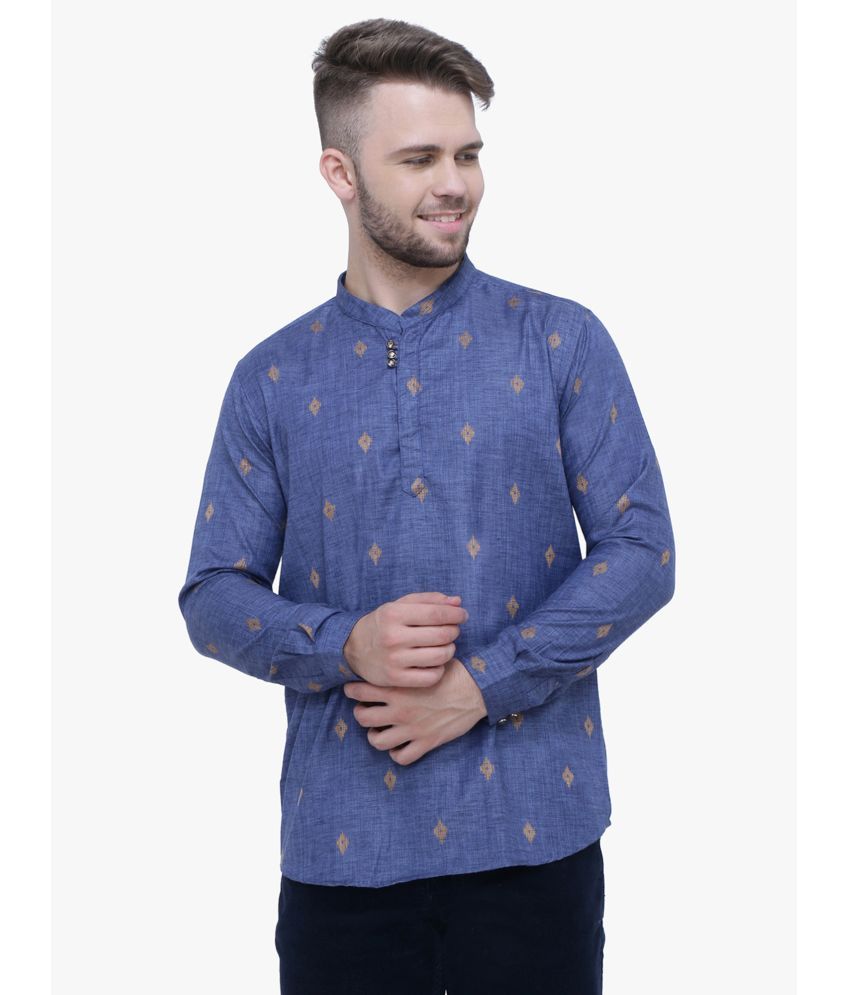     			Kuons Avenue - Navy Viscose Men's Regular Kurta ( Pack of 1 )