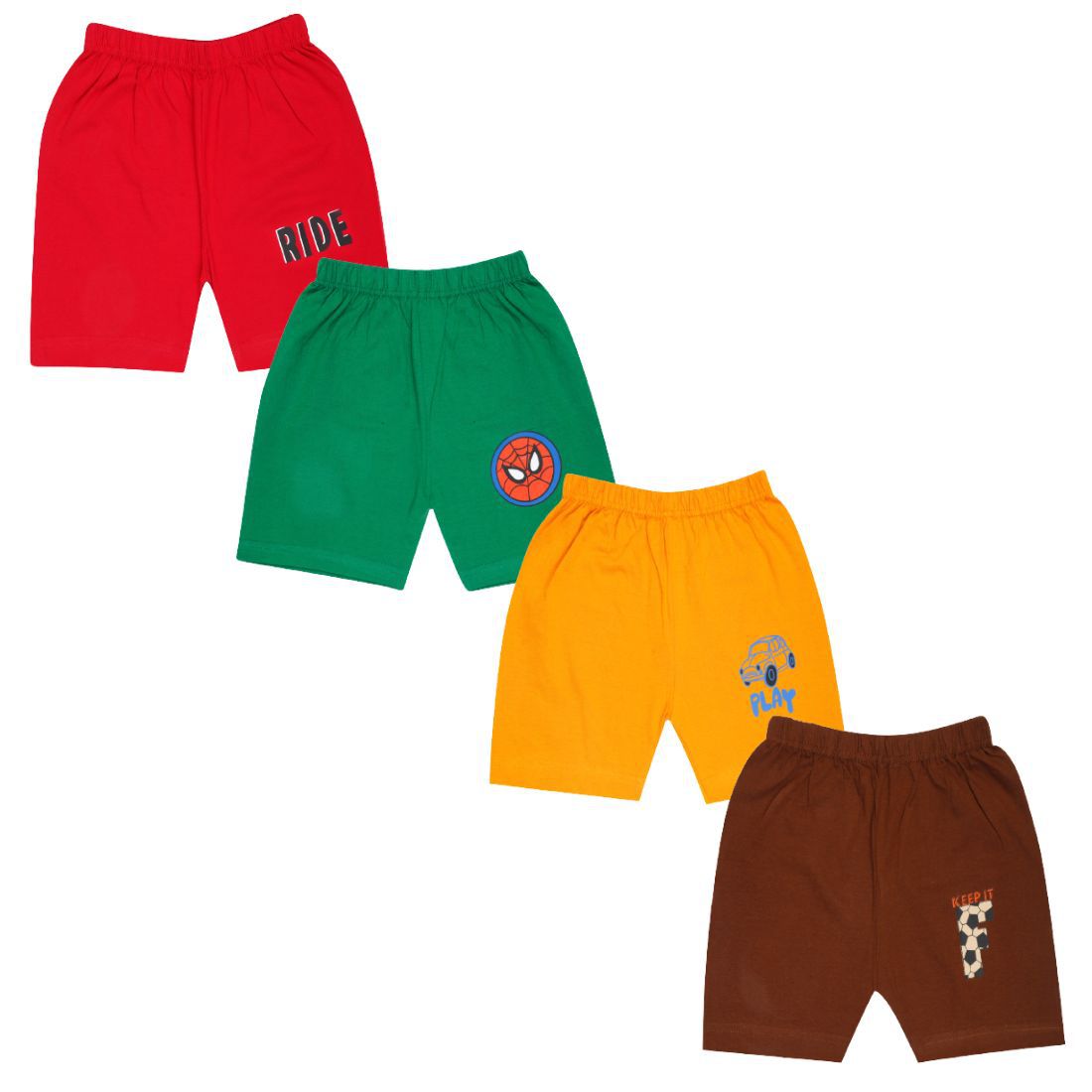     			Luke and Lilly - Multi Color Cotton Boys Shorts ( Pack of 4 )