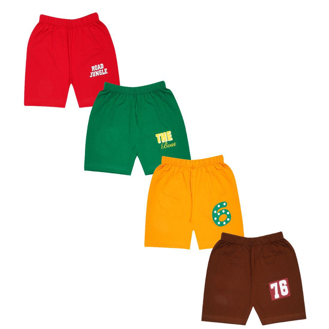     			Luke and Lilly - Multi Color Cotton Boys Shorts ( Pack of 4 )