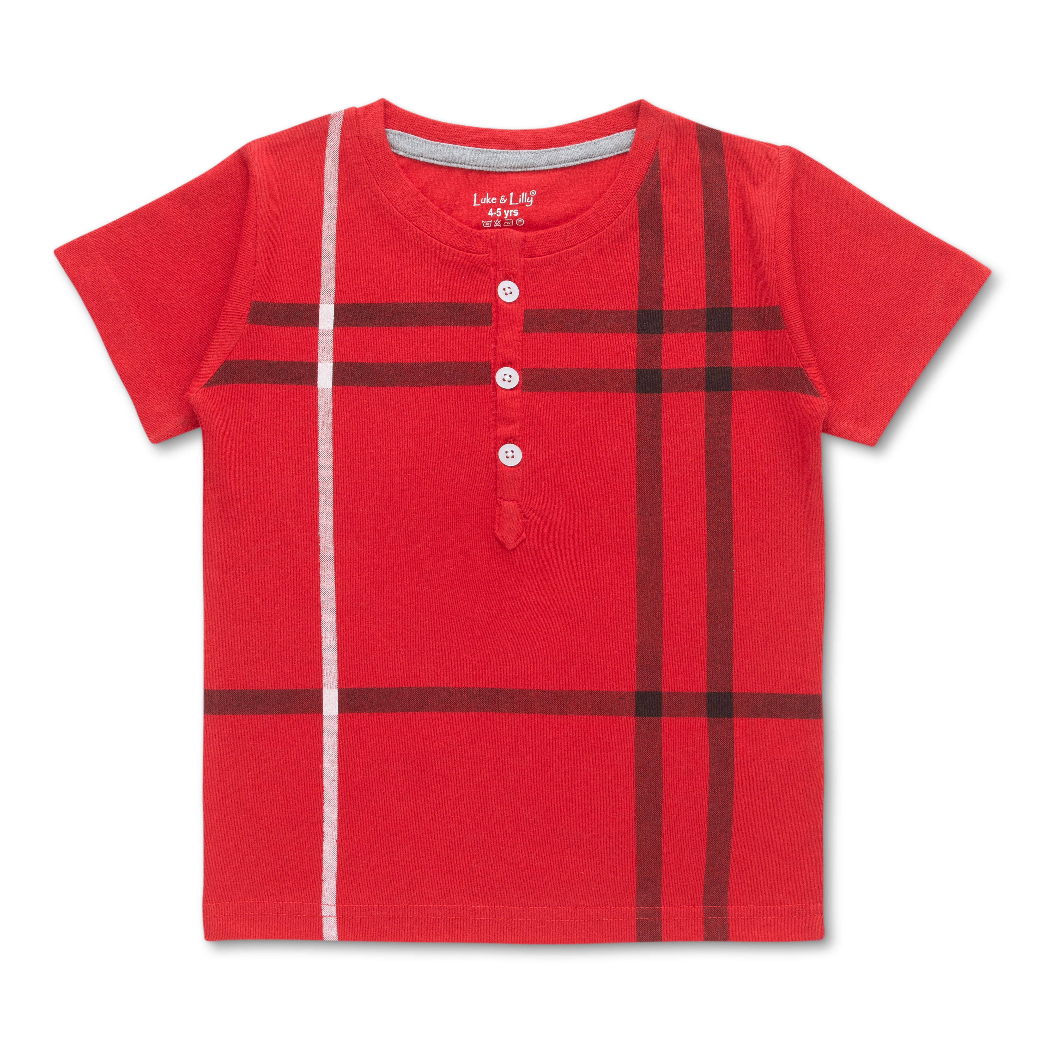     			Luke and Lilly - Red Cotton Boy's T-Shirt ( Pack of 1 )