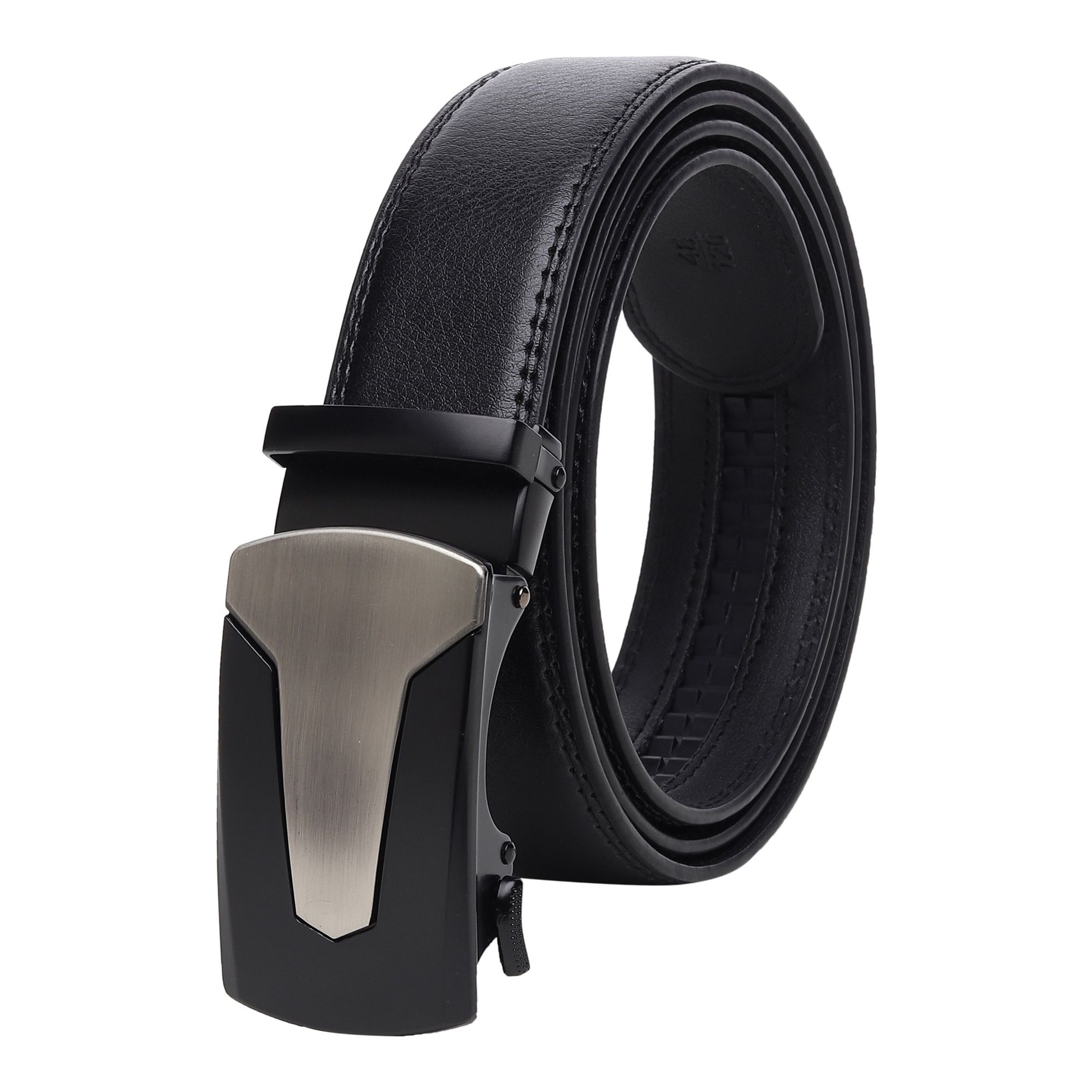     			Menfox - Black Faux Leather Men's Casual Belt ( Pack of 1 )