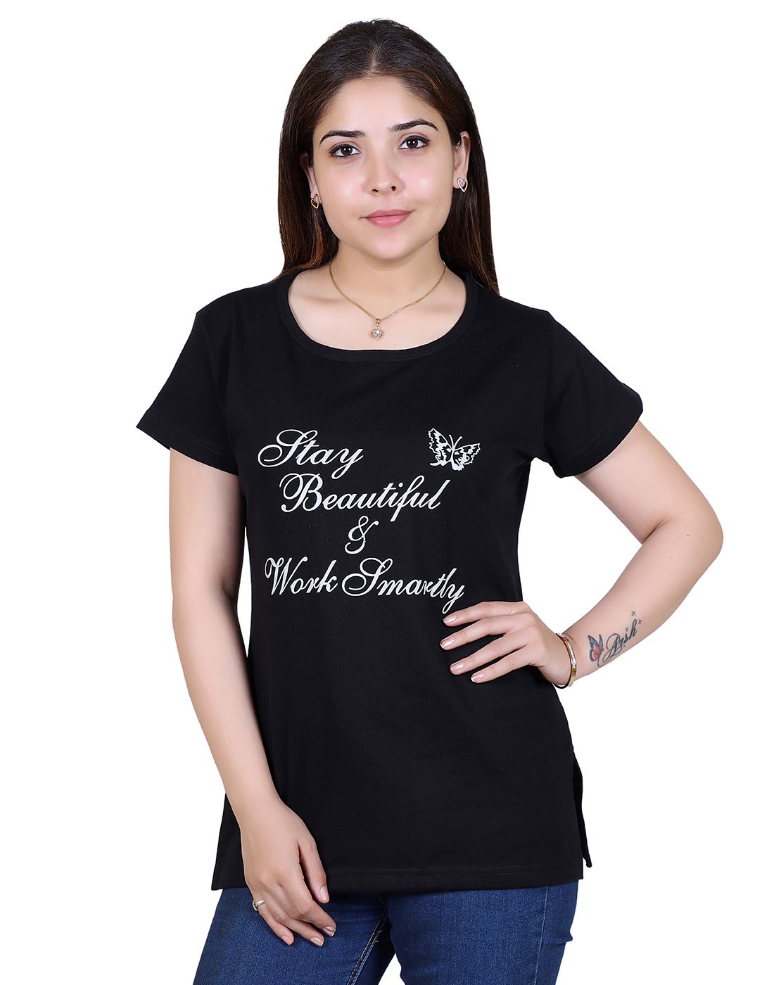     			Ogarti - Black Cotton Blend Regular Fit Women's T-Shirt ( Pack of 1 )