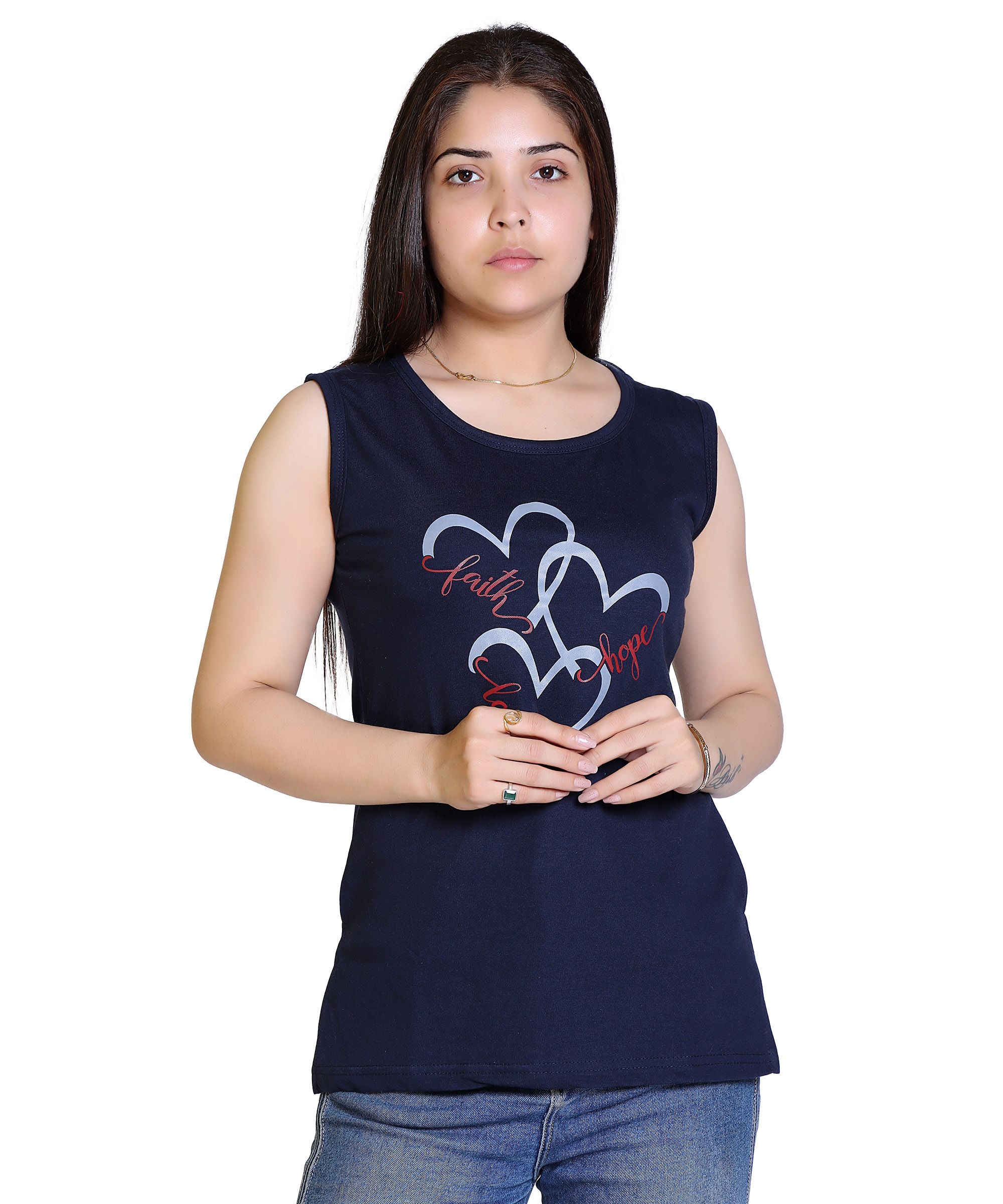     			Ogarti - Navy Cotton Blend Regular Fit Women's T-Shirt ( Pack of 1 )