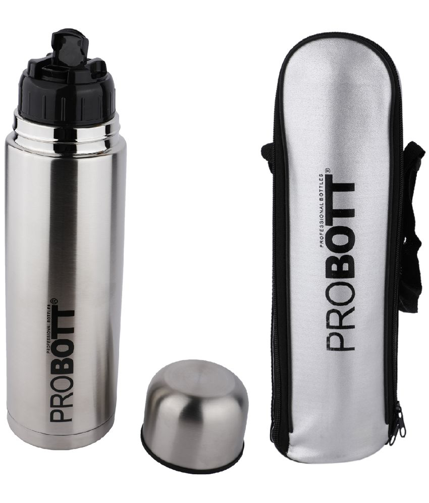     			Probott - Silver Steel Flask ( 500 ml )