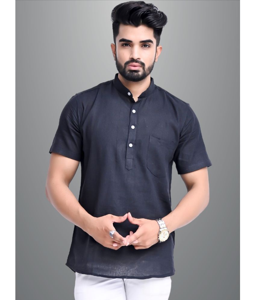     			QuaClo - Black Cotton Men's Regular Kurta ( Pack of 1 )