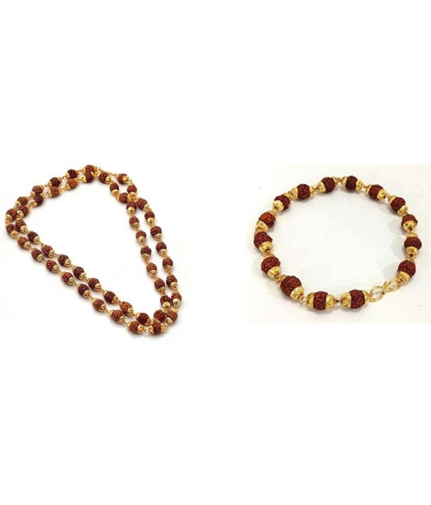     			Shri Astha Vinayak - Combo of Golden Cap Rudraksha Mala With Bracelet