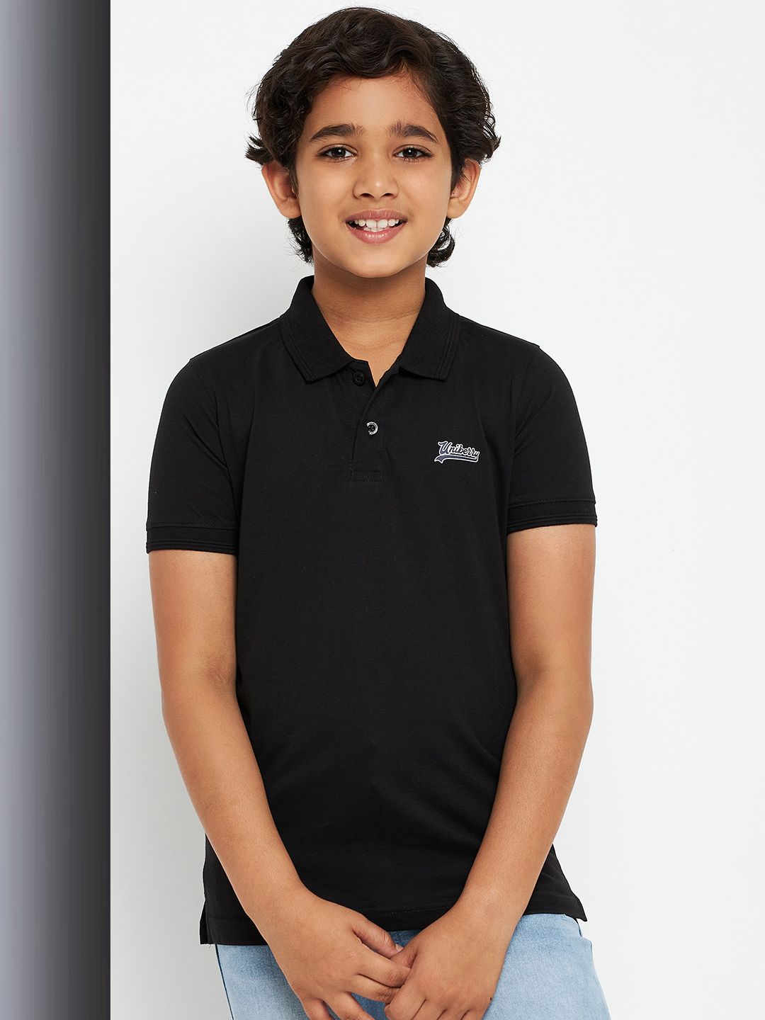     			UNIBERRY - Black Cotton Blend Boy's Polo T-Shirt ( Pack of 1 )