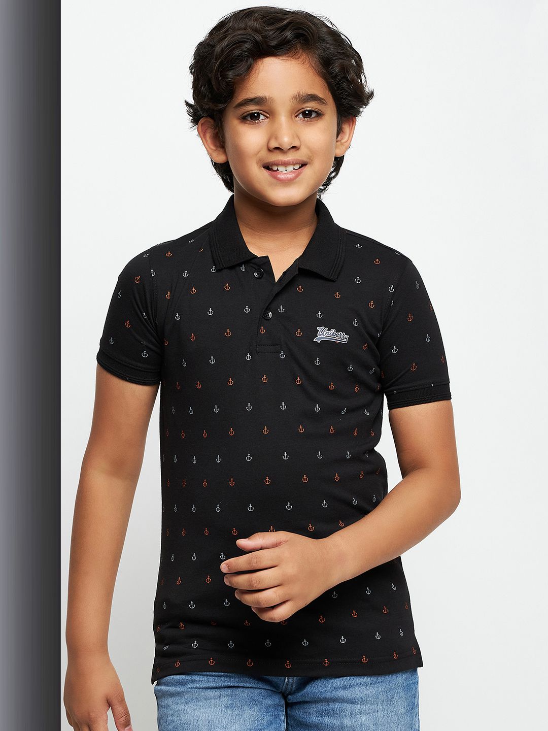     			UNIBERRY - Black Cotton Blend Boy's Polo T-Shirt ( Pack of 1 )
