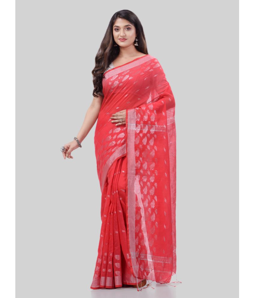     			Desh Bidesh - Red Cotton Silk Saree With Blouse Piece ( Pack of 1 )