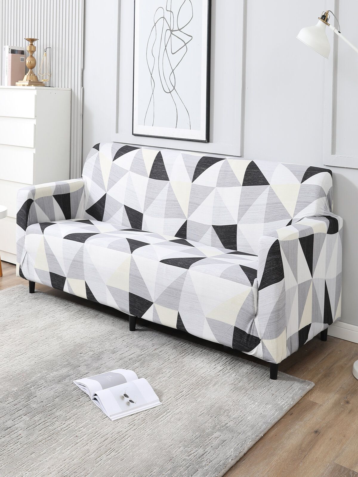     			HOKIPO 4 Seater Polyester Sofa Cover ( Pack of 1 )