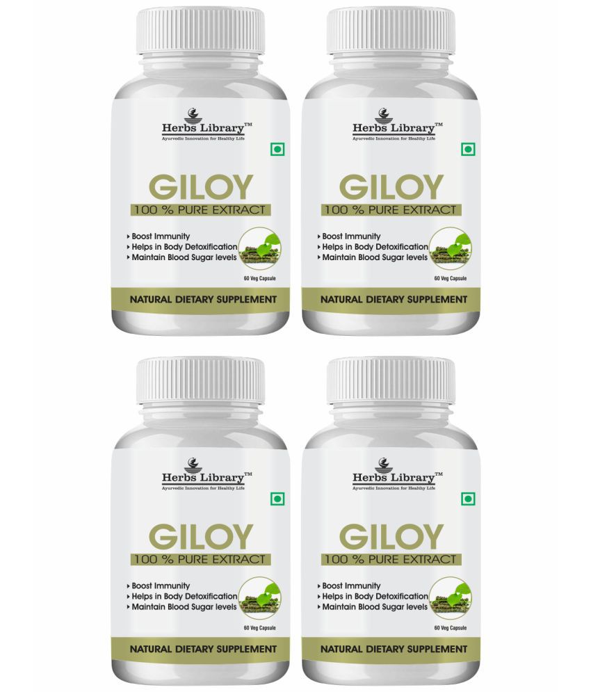     			Herbs Library Giloy Immunity Booster, 60 Capsules Each (Pack of 4)