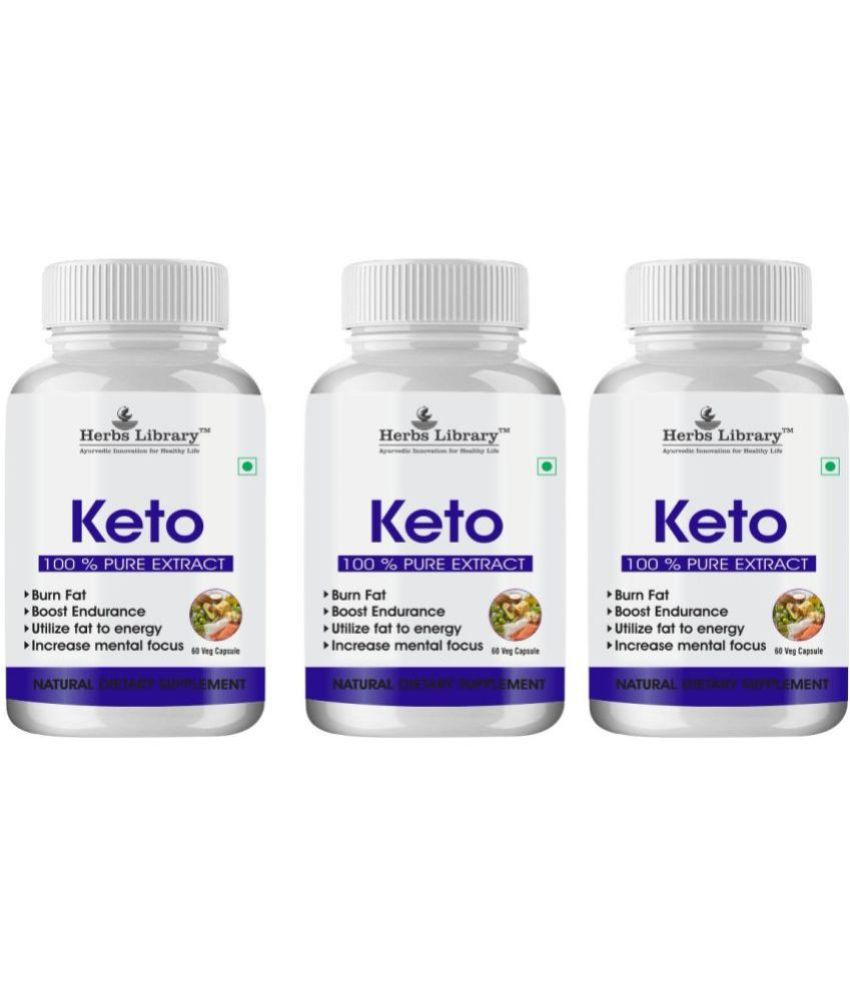     			Herbs Library Keto Capules Supports Weight Loss, 60 Capsules Each (Pack of 3)