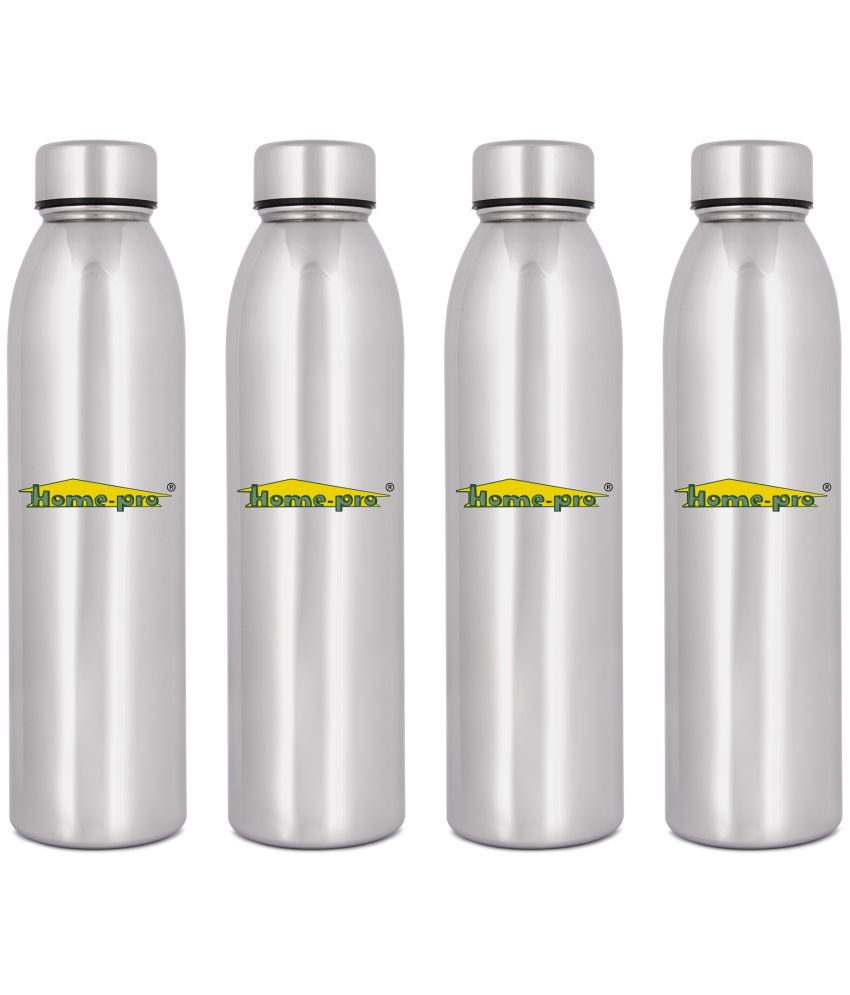     			HomePro - Jointless Mirror Bottle Silver Water Bottle 1000 mL ( Set of 4 )