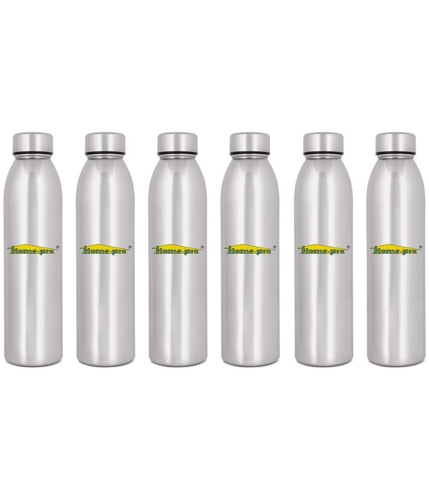     			HomePro - Jointless Mirror Bottle Silver Water Bottle 1000 mL ( Set of 6 )