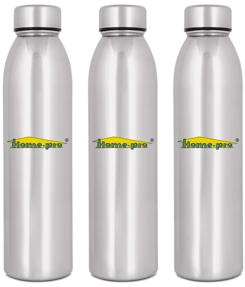    			HomePro - Jointless Mirror Bottle Silver Water Bottle 1000 mL ( Set of 3 )