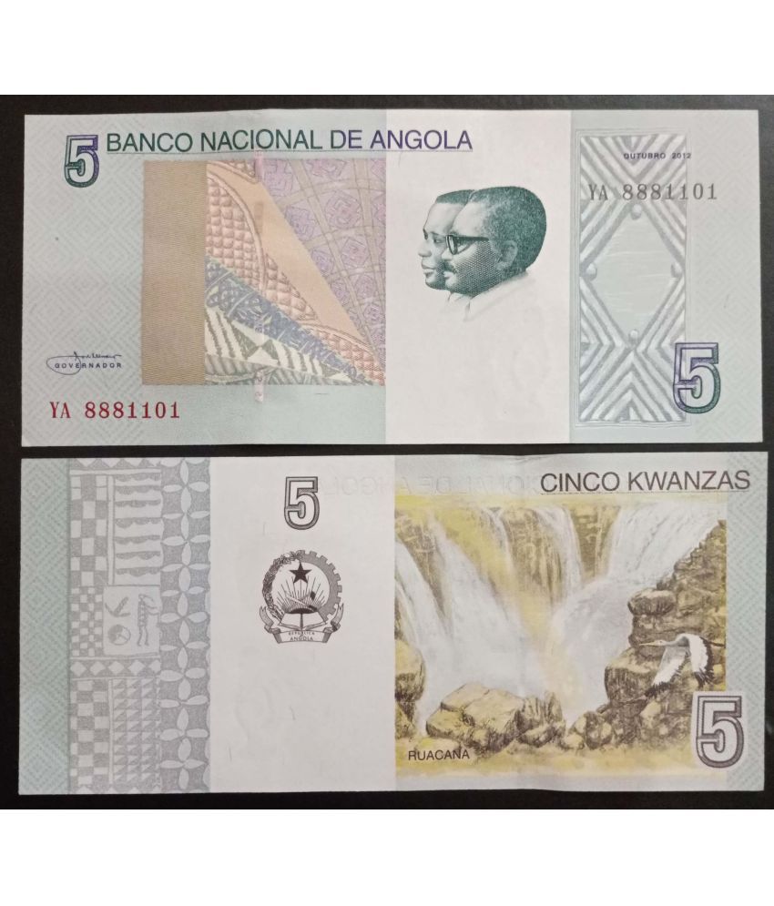     			Hop n Shop - Rare Angola 5 Kwanzas Top Grade Gem UNC 1 Paper currency & Bank notes