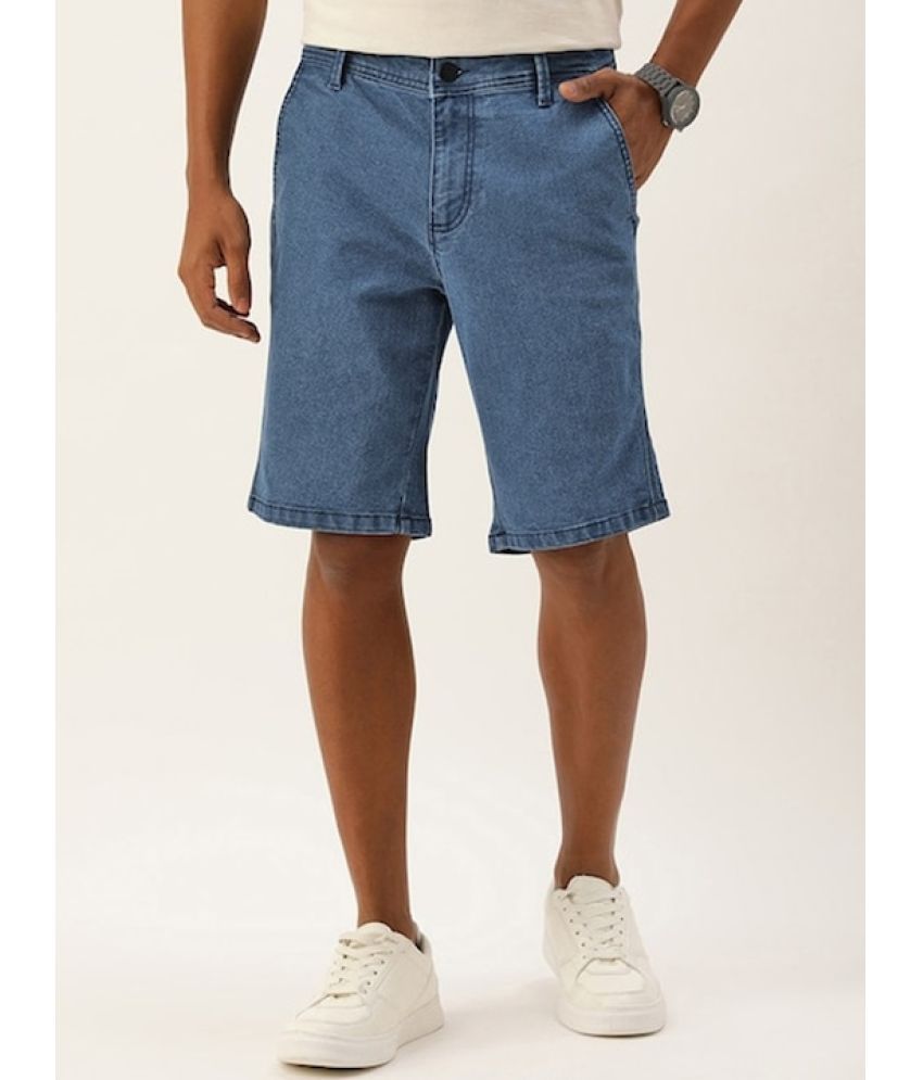     			IVOC - Light Blue Cotton Blend Men's Denim Shorts ( Pack of 1 )