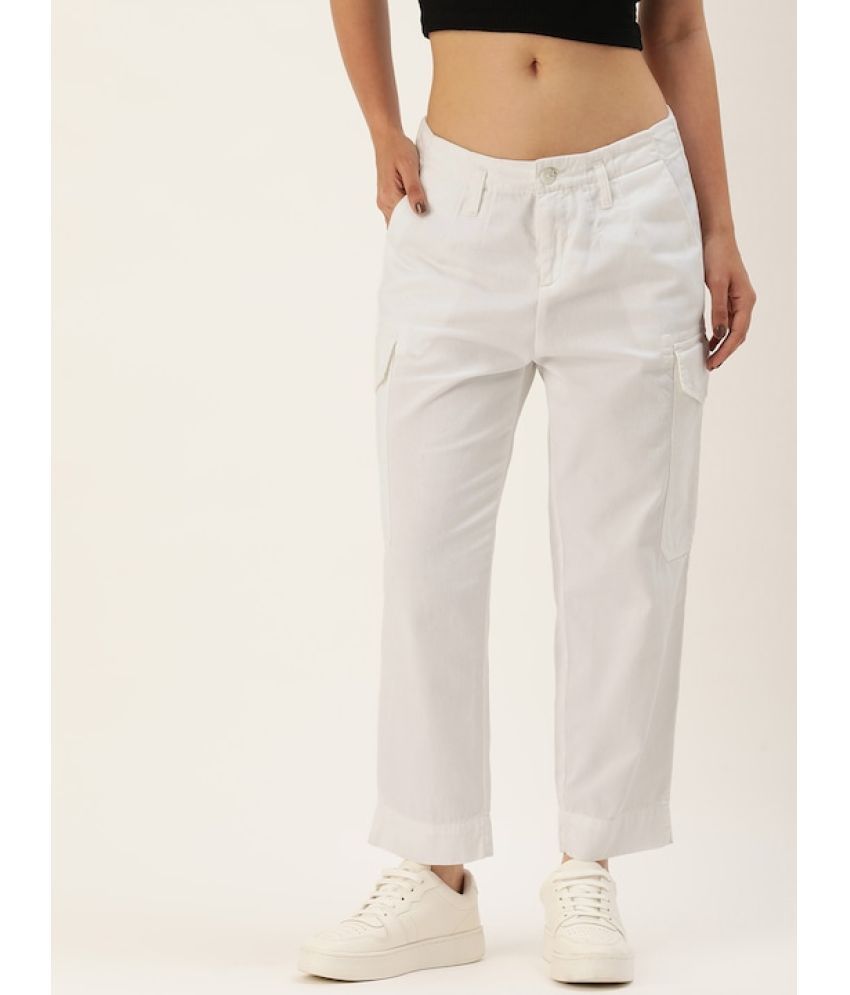     			IVOC - White Cotton Regular Women's Cargo Pants ( Pack of 1 )