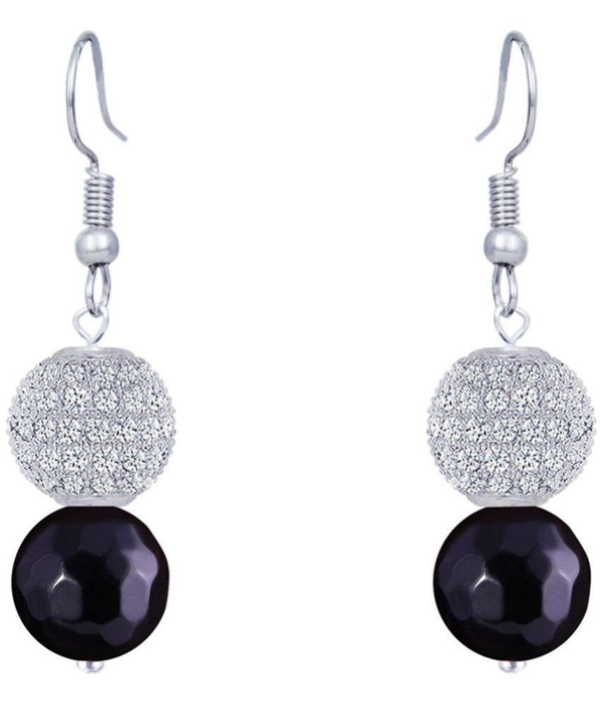     			JFL - Jewellery For Less - Black Danglers Earrings ( Pack of 1 )