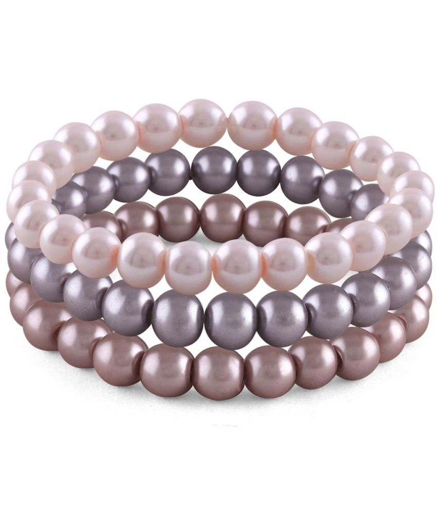     			JFL - Jewellery For Less - Dark Grey Bracelet ( Pack of 3 )