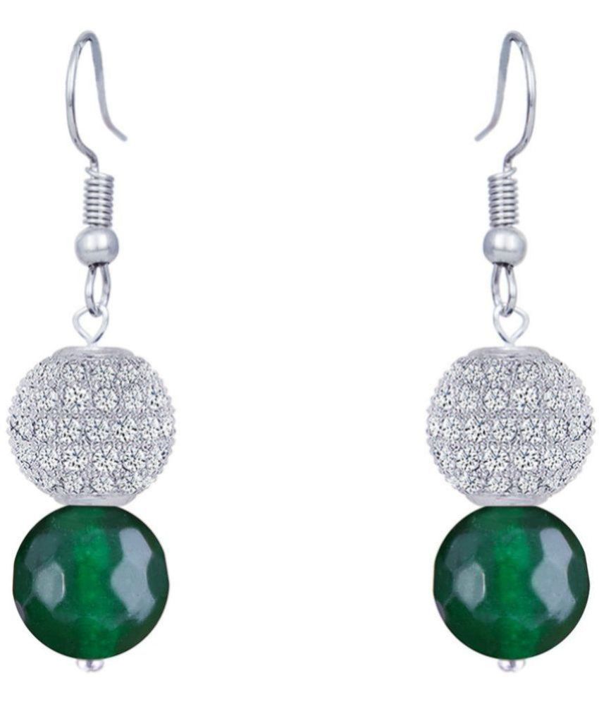     			JFL - Jewellery For Less - Green Danglers Earrings ( Pack of 1 )