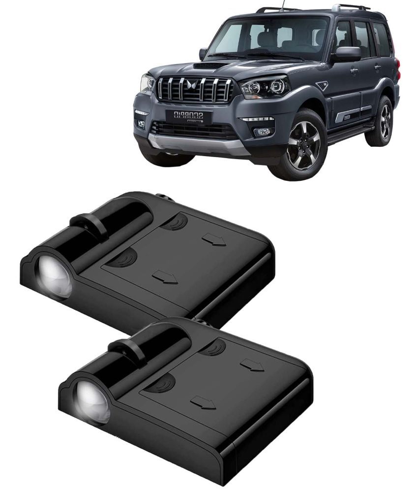     			Kingsway Car Logo Shadow Light for Mahindra Scorpio Classic, 2022 Onwards Model, Car Door Welcome Light, 3D Car Logo Wireless LED Projector with Magnet Sensor Auto On/Off, 2Pcs Car Ghost Light