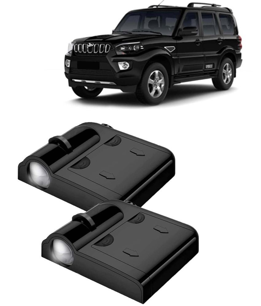     			Kingsway Car Logo Shadow Light for Mahindra Scorpio, 2019 - 2022 Model, Car Door Welcome Light, 3D Car Logo Wireless LED Projector with Magnet Sensor Auto On/Off, 2Pcs Car Ghost Light