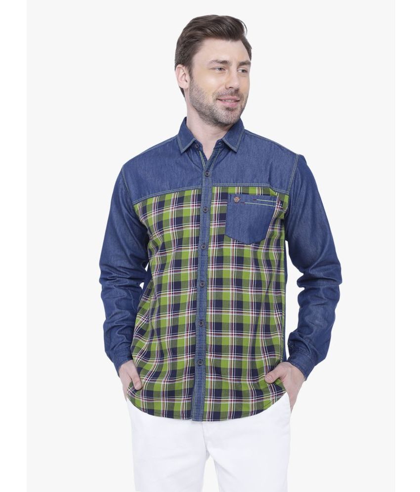     			Kuons Avenue - Green Denim Regular Fit Men's Casual Shirt ( Pack of 1 )