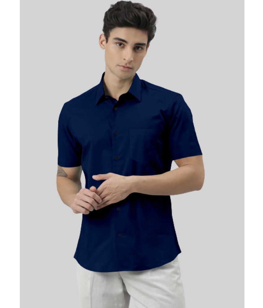     			SUR-T - Navy Blue Cotton Blend Slim Fit Men's Casual Shirt ( Pack of 1 )