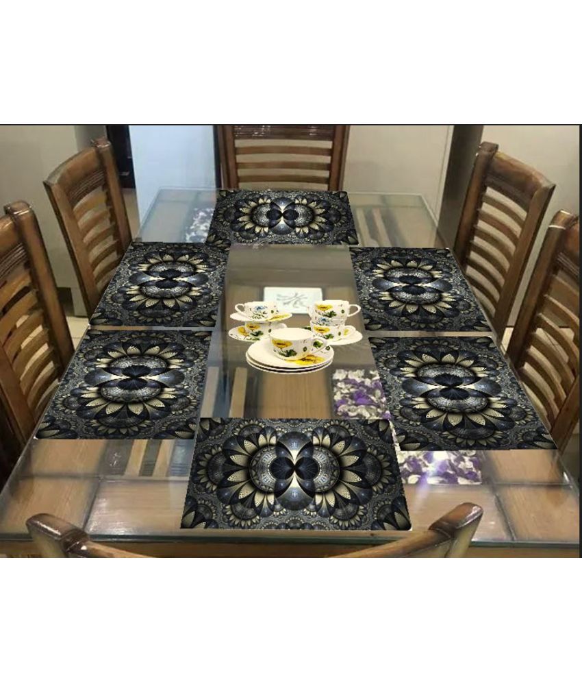     			Sanraksshan PVC Floral Rectangle Table Mats ( 44 cm x 32 cm ) Pack of 6 - Multi