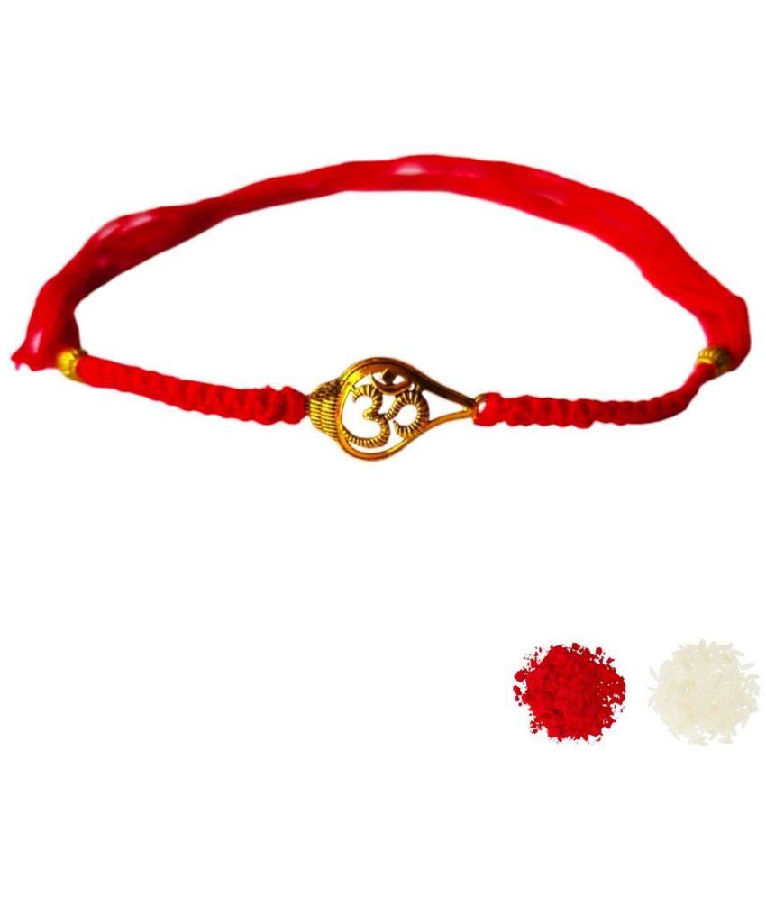     			THRIFTKART Bhai Rakhi Multicolour OM Shankh Design Rakhi Pack of 1