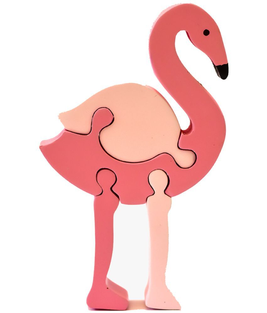     			ilearnngrow Wooden Animal Puzzle for kids | Flamingo Puzzle Animal & Shapes Jigsaw Puzzle | Wooden Puzzle for Kids I Learning be a Fun Activity for 2 3 4 5 5+ Year Boys and Girls