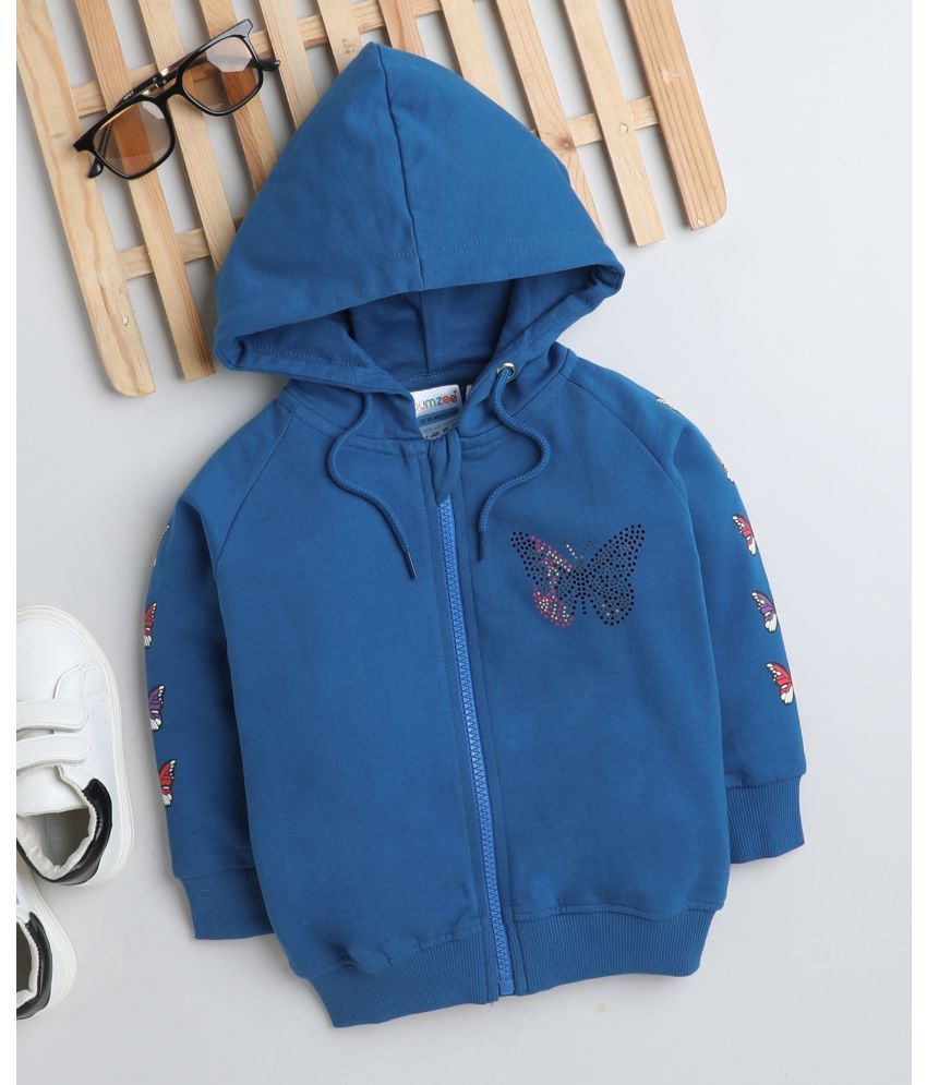     			BUMZEE Blue Girls Full Sleeves Hooded Sweatshirt Age - 2-3 Years