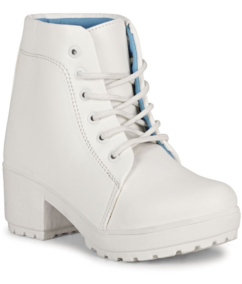     			Commander - White Women's Ankle Length Boots
